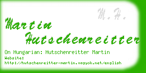 martin hutschenreitter business card